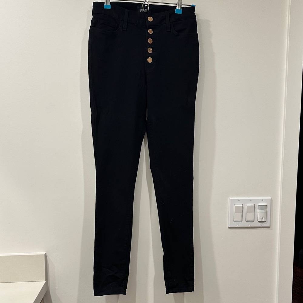 PAIGE black high waist skinny jeans